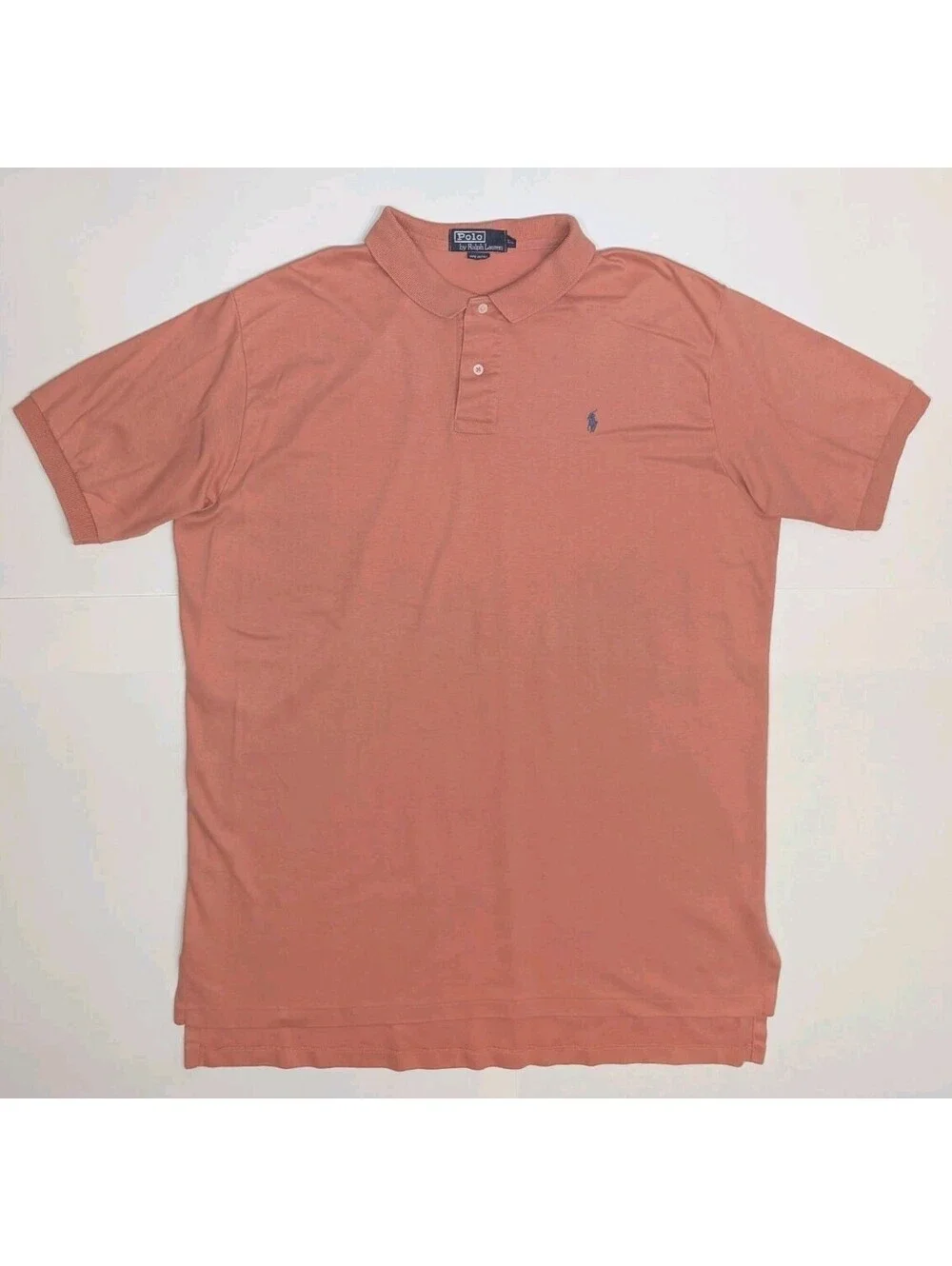 Polo Ralph Lauren Vintage 90s Mens 2XL XXL Salmon Pink Polo Shirt Made in USA